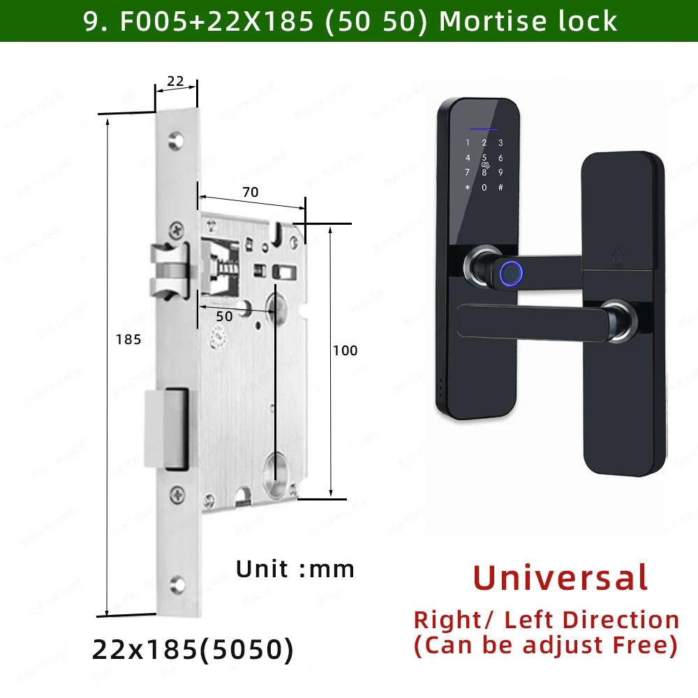 Waterproof Tuya Smart Door Lock with Fingerprint