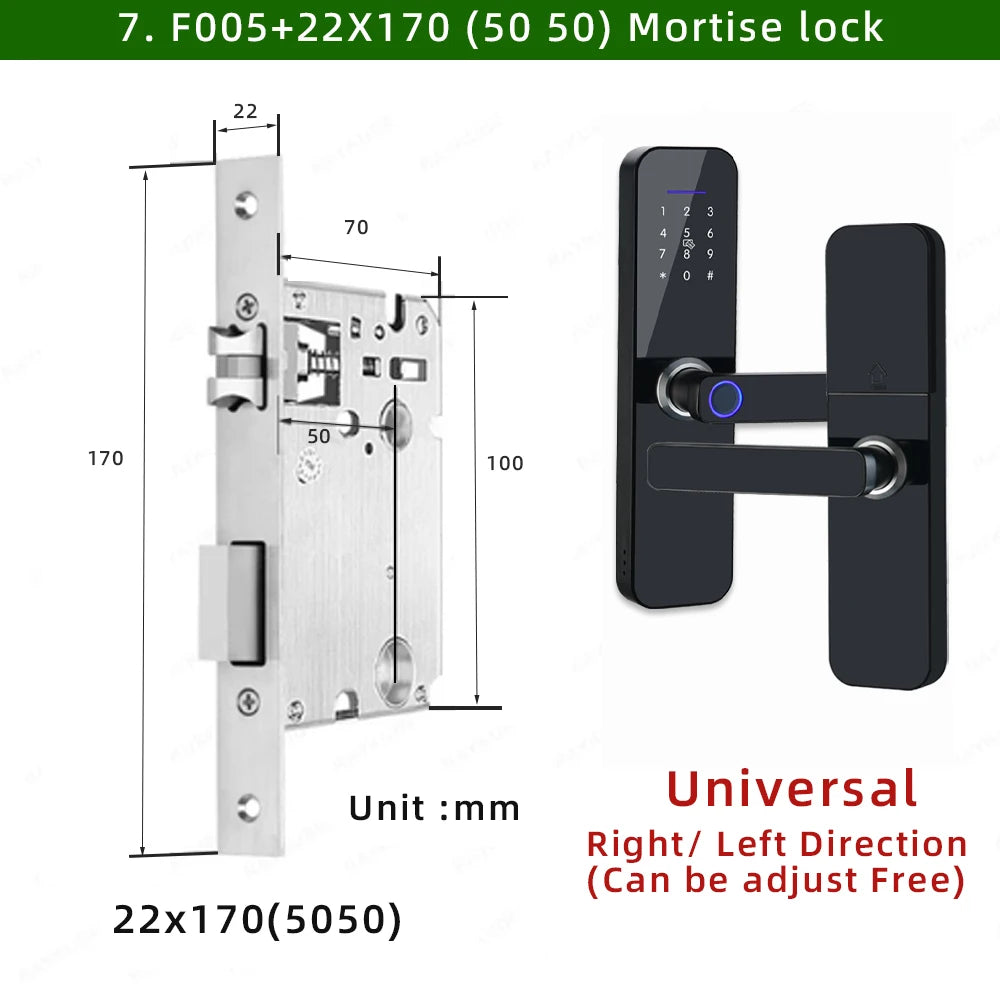 Waterproof Tuya Smart Door Lock with Fingerprint