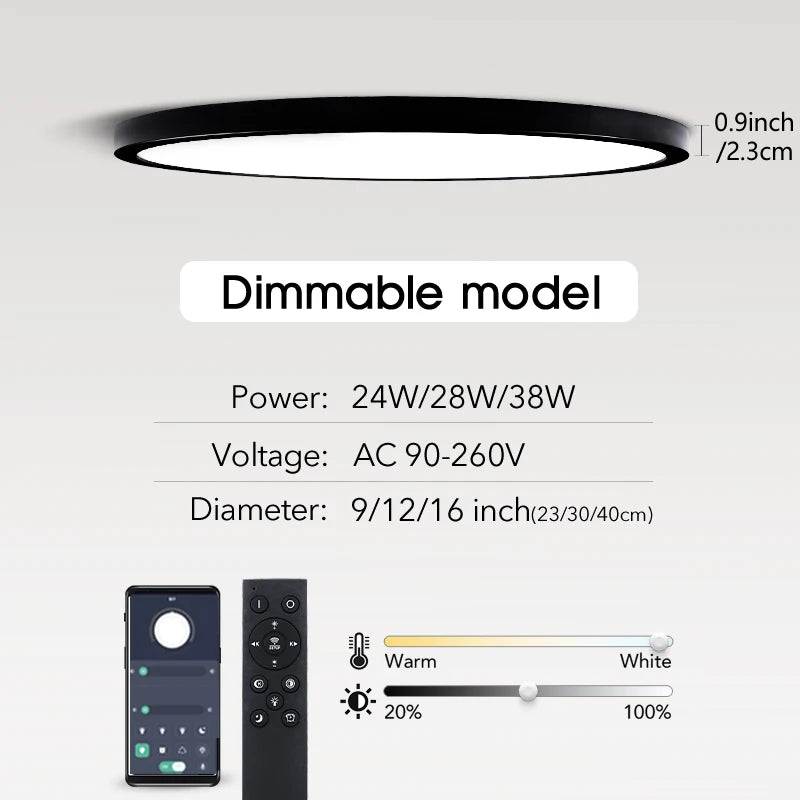 Smart LED Ceiling Lamp with Remote Control