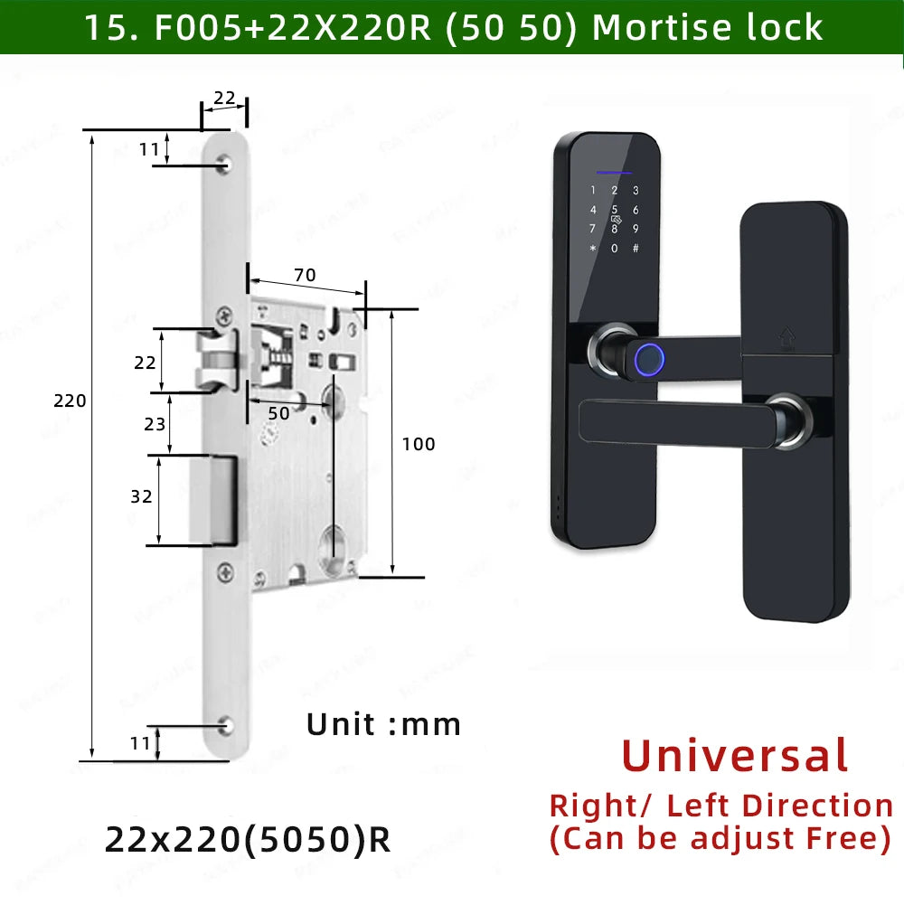 Waterproof Tuya Smart Door Lock with Fingerprint