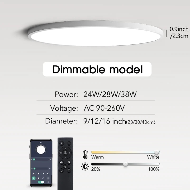 Smart LED Ceiling Lamp with Remote Control