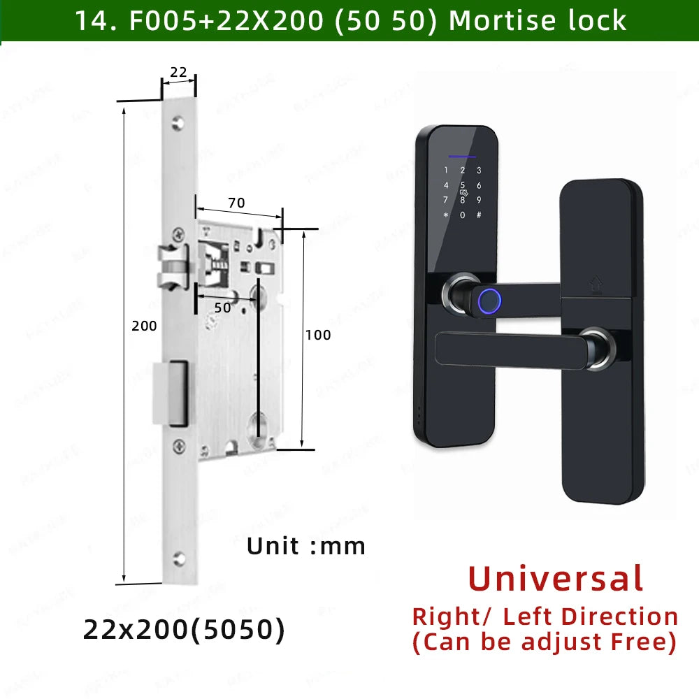 Waterproof Tuya Smart Door Lock with Fingerprint
