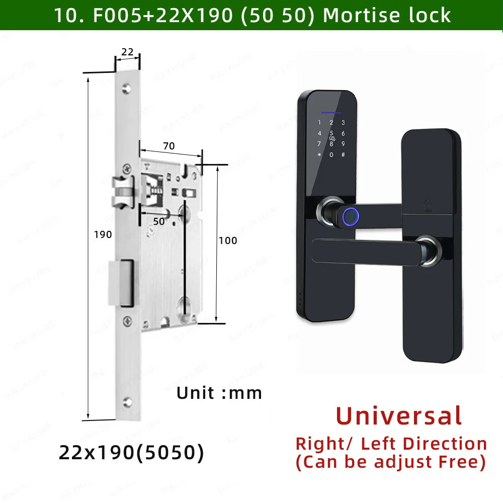 Waterproof Tuya Smart Door Lock with Fingerprint