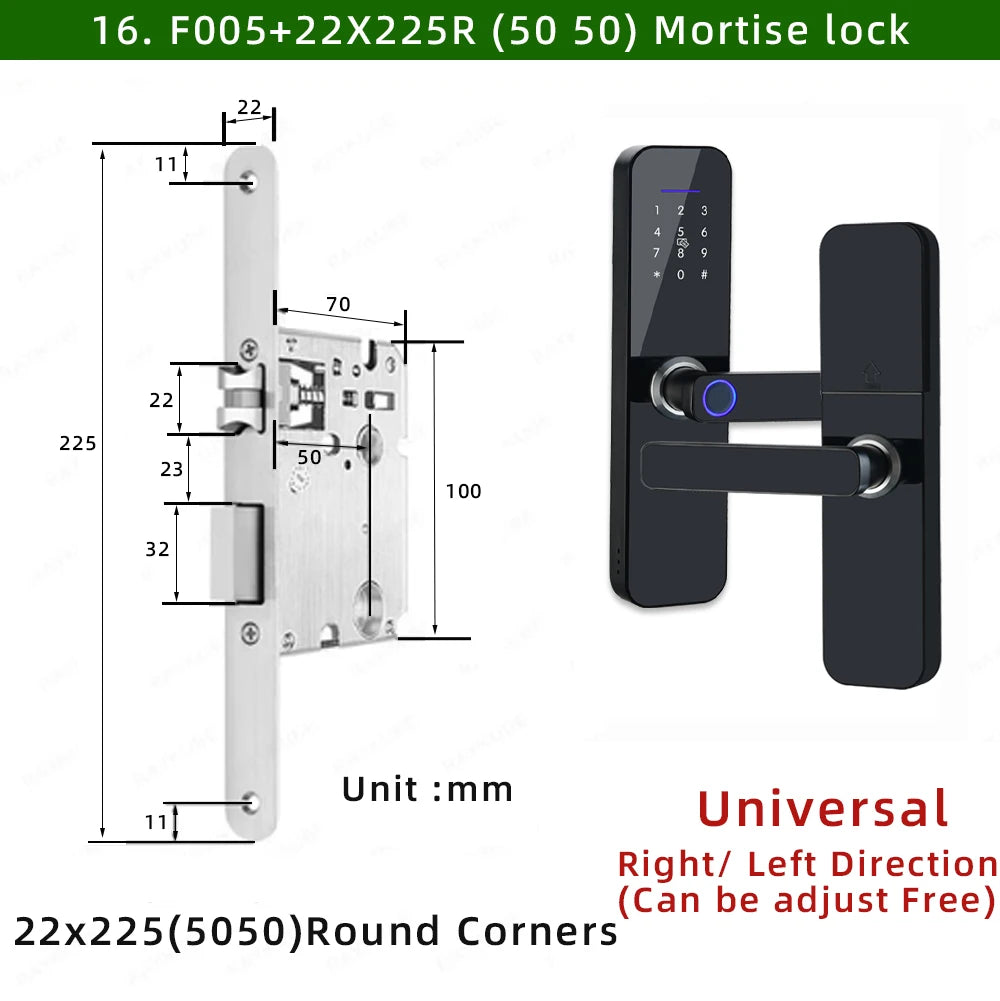 Waterproof Tuya Smart Door Lock with Fingerprint