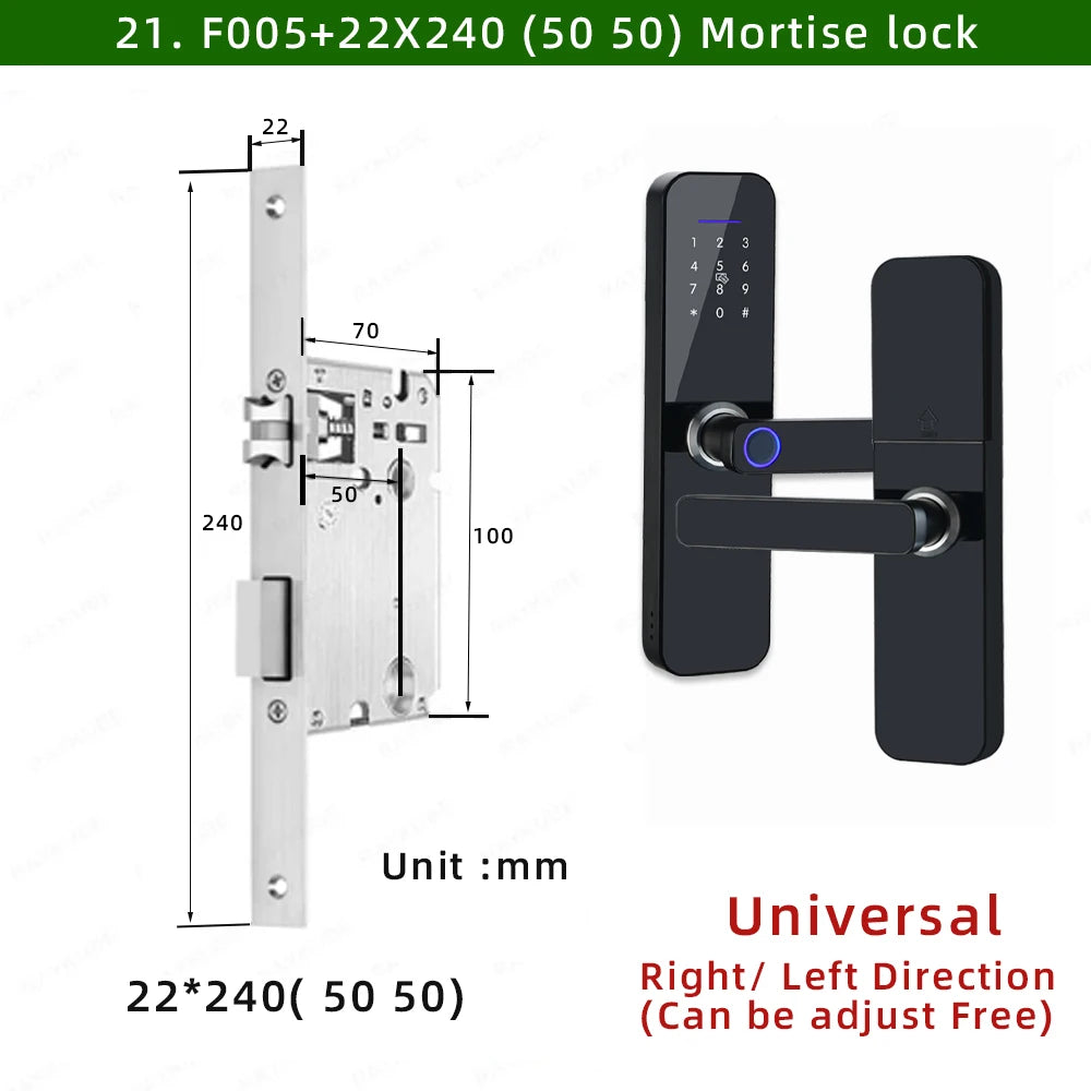 Waterproof Tuya Smart Door Lock with Fingerprint