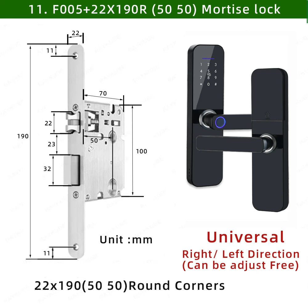 Waterproof Tuya Smart Door Lock with Fingerprint