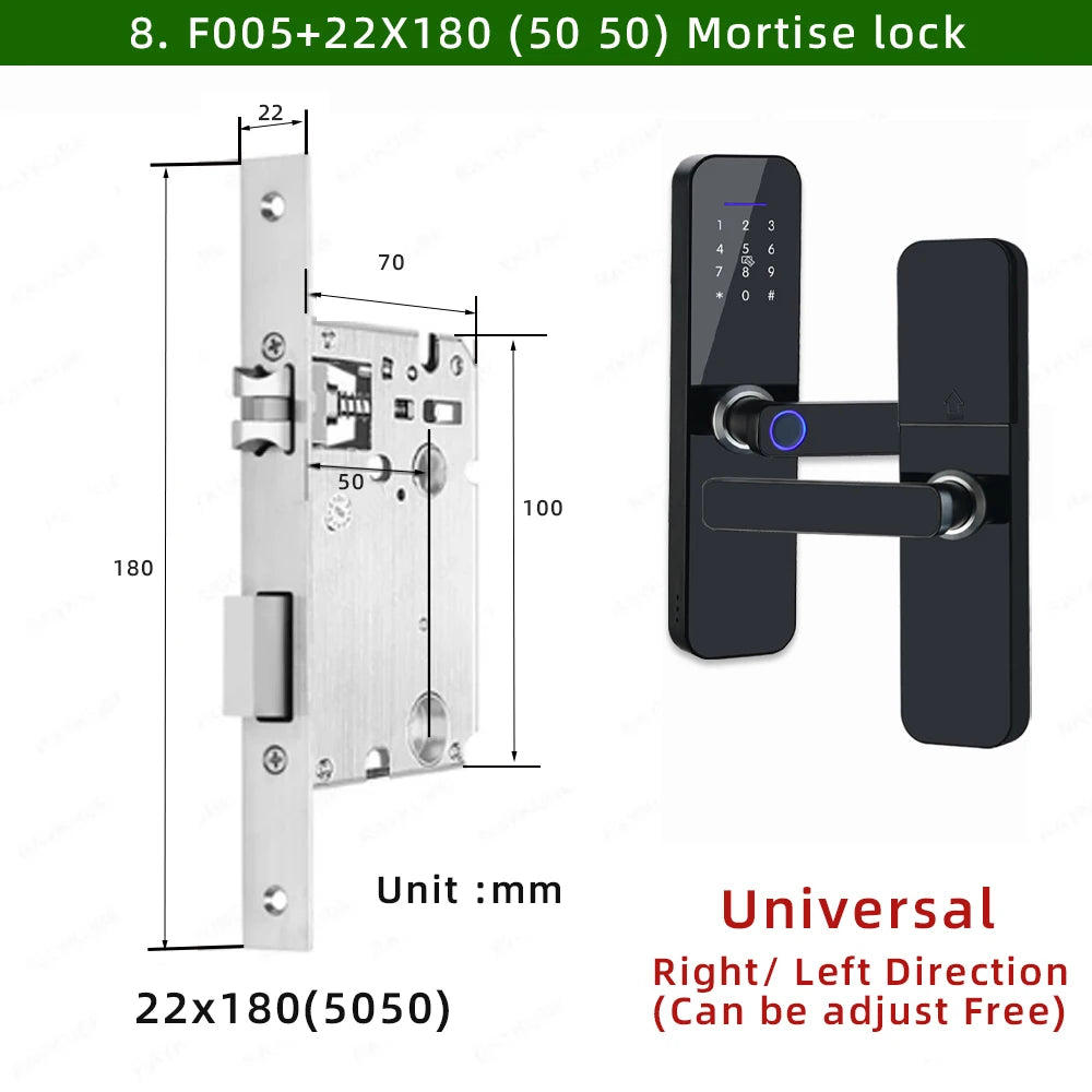 Waterproof Tuya Smart Door Lock with Fingerprint