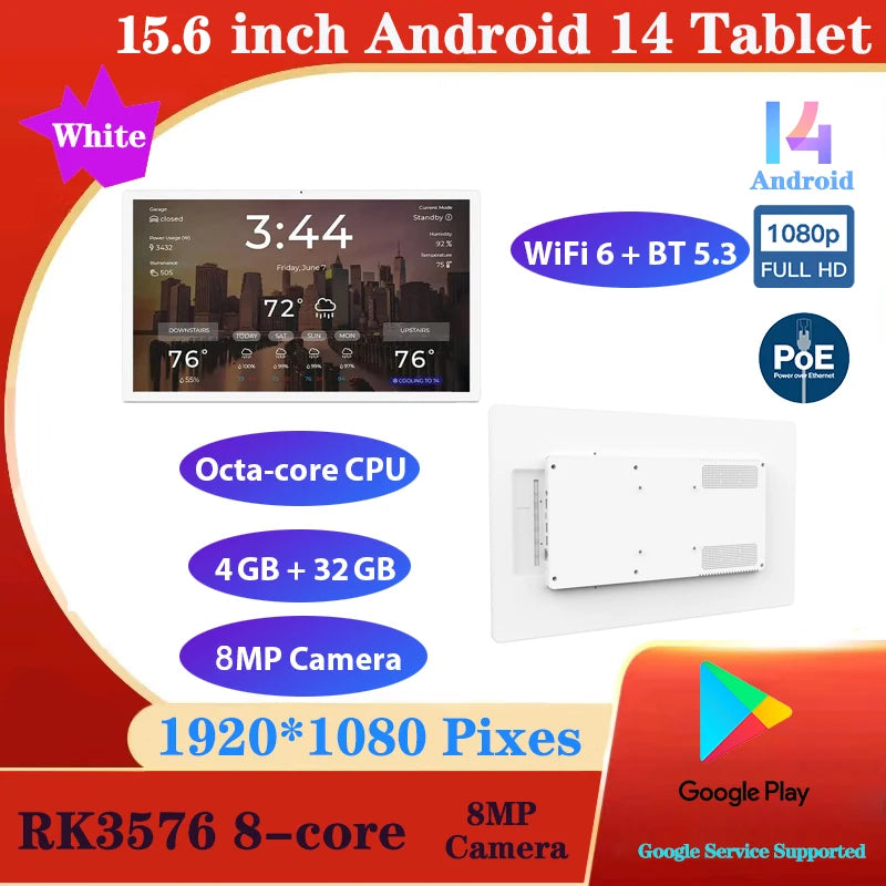 15.6" Android 14 Tablet for Smart Home Control