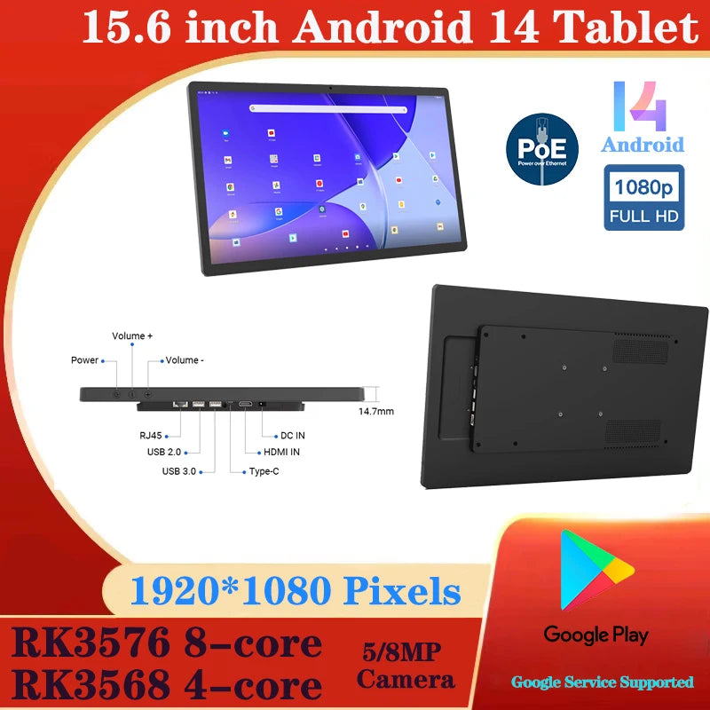 15.6" Android 14 Tablet for Smart Home Control