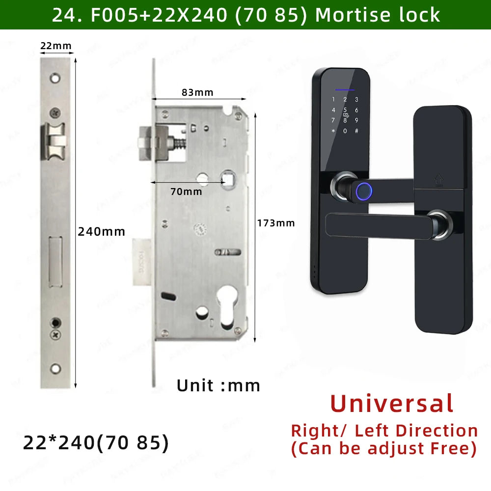 Waterproof Tuya Smart Door Lock with Fingerprint