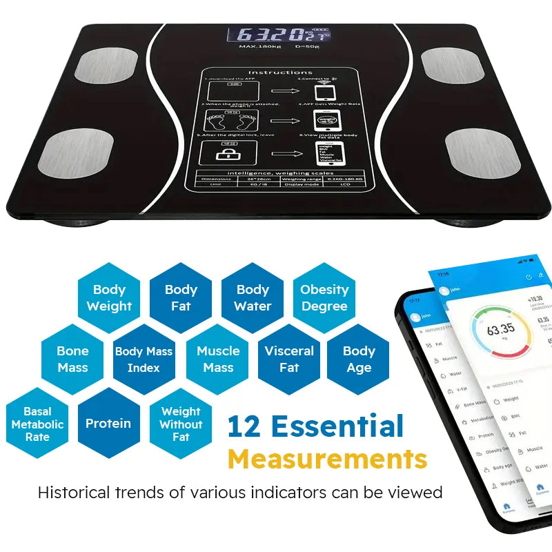 Smart LED Body Fat Scale Analyzer