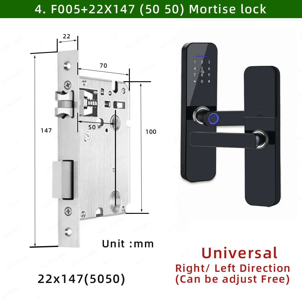 Waterproof Tuya Smart Door Lock with Fingerprint