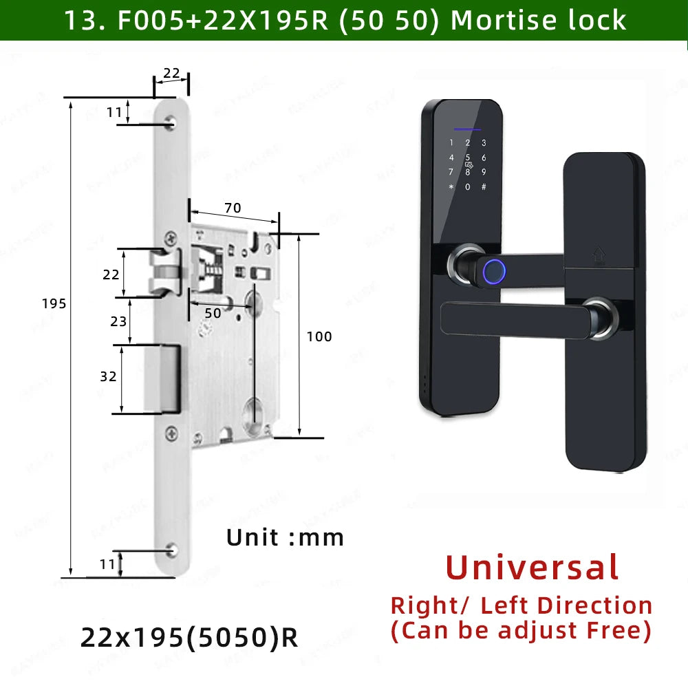 Waterproof Tuya Smart Door Lock with Fingerprint