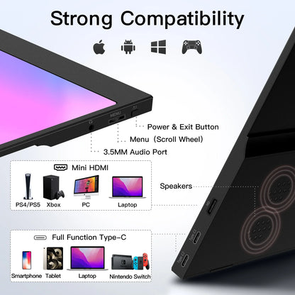 15.6" Portable 1080P Monitor for Laptop