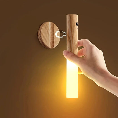 LED Wood USB Night Light Magnetic Lamp