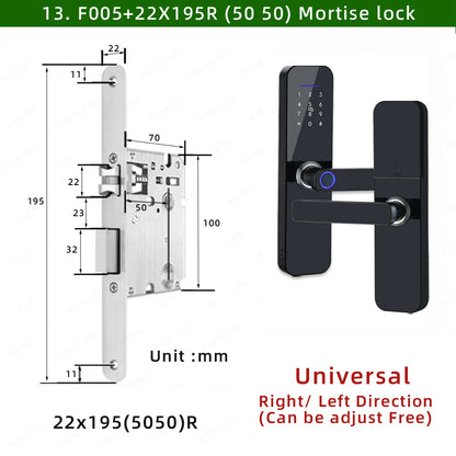 Waterproof Tuya Smart Door Lock with Fingerprint